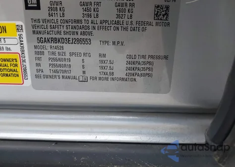 2014 Buick Enclave Leather from USA, damaged, VIN 5GAKRBKD3EJ286553